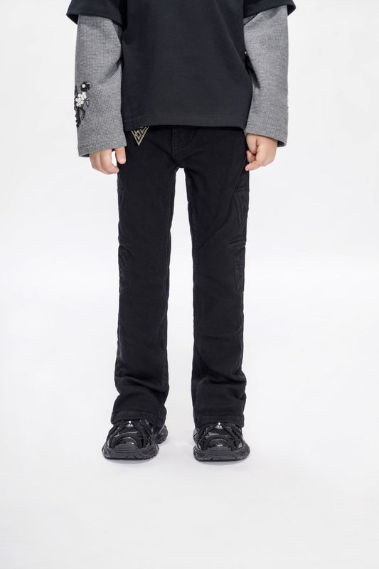 Lore Kids Jet Black Stacked Jeans - Valabasas