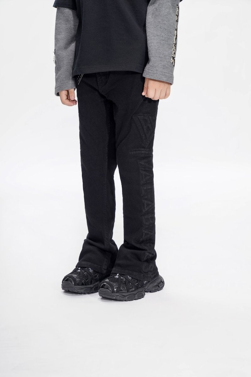 Lore Kids Jet Black Stacked Jeans - Valabasas
