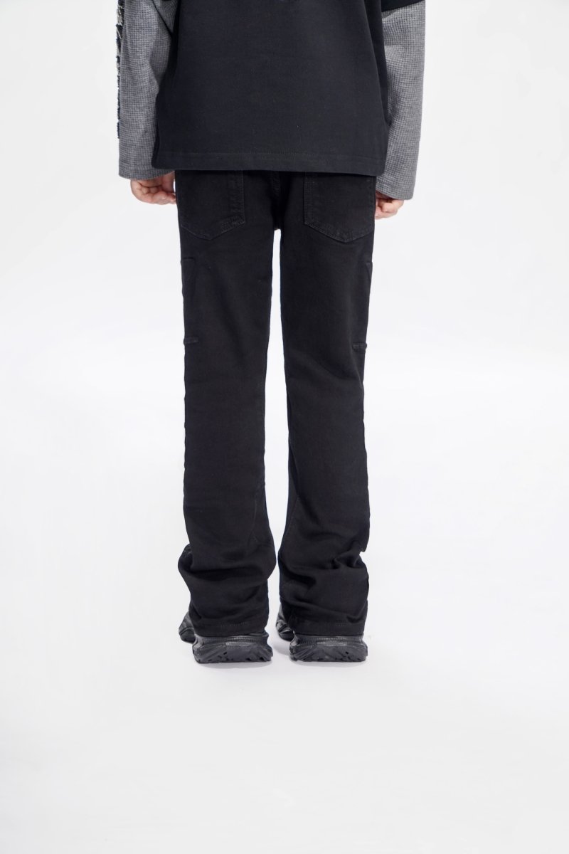 Lore Kids Jet Black Stacked Jeans - Valabasas