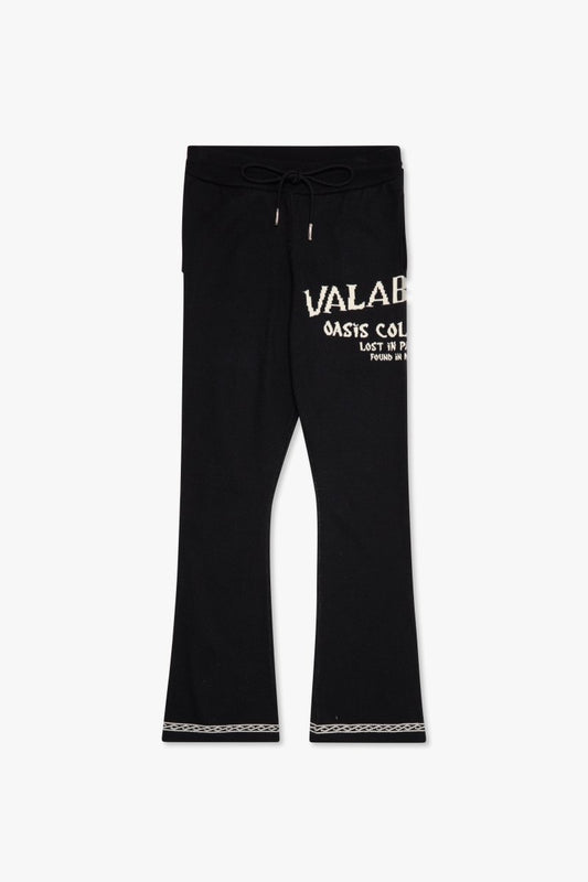 "Lost In" Stacked Pants Black - Valabasas
