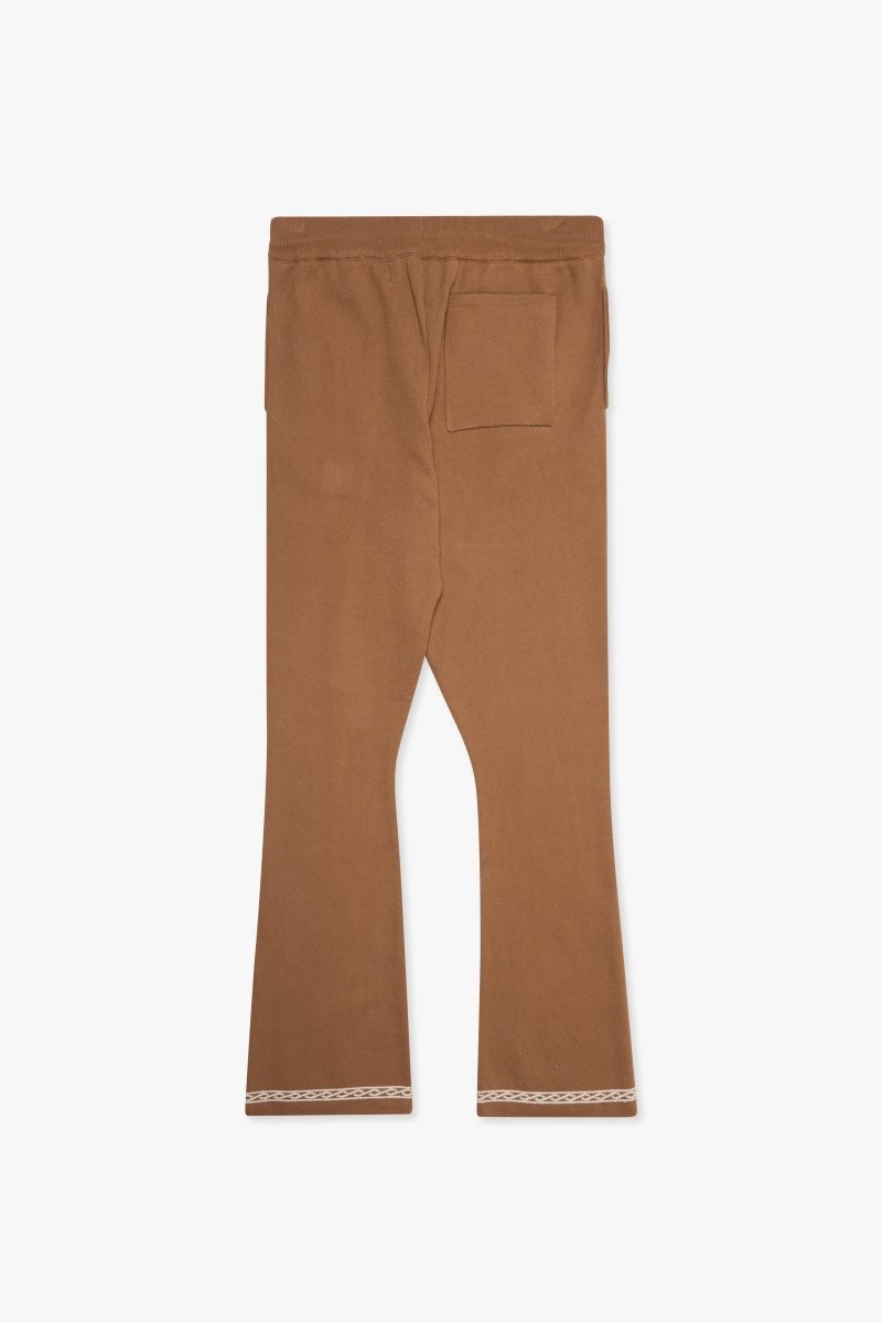 "Lost In" Brown Stacked Pants