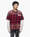 Lumberjack Layered Flannel Shirt Black Red
