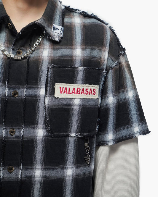 Lumberjack Layered Flannel Shirt Black White - Valabasas