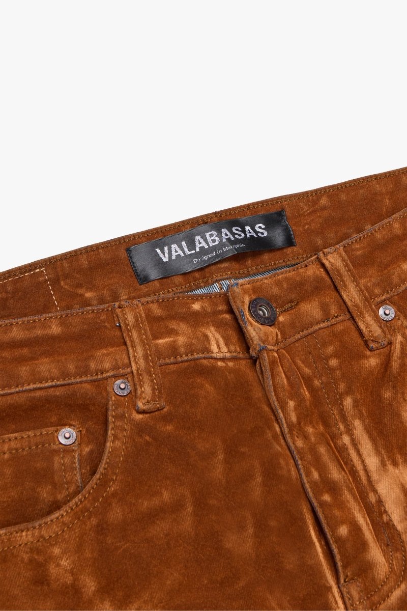 "LUXE" SUEDE SKINNY JEAN BROWN - Valabasas