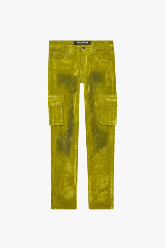 "LUXE" SUEDE SKINNY JEAN GREEN - Valabasas