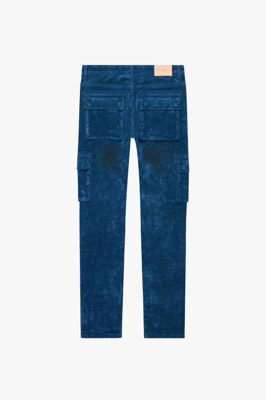 "LUXE" SUEDE SKINNY JEAN INDIGO - Valabasas