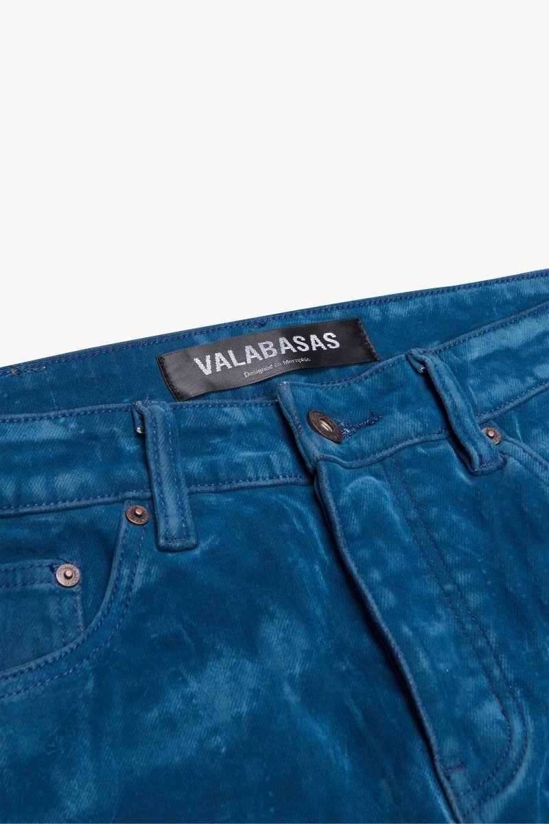"LUXE" SUEDE SKINNY JEAN INDIGO - Valabasas