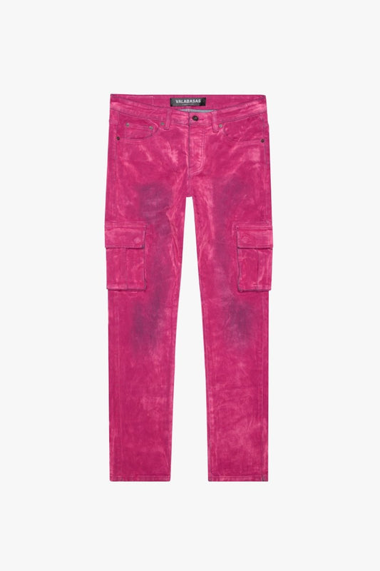 "LUXE" SUEDE SKINNY JEAN PINK - Valabasas