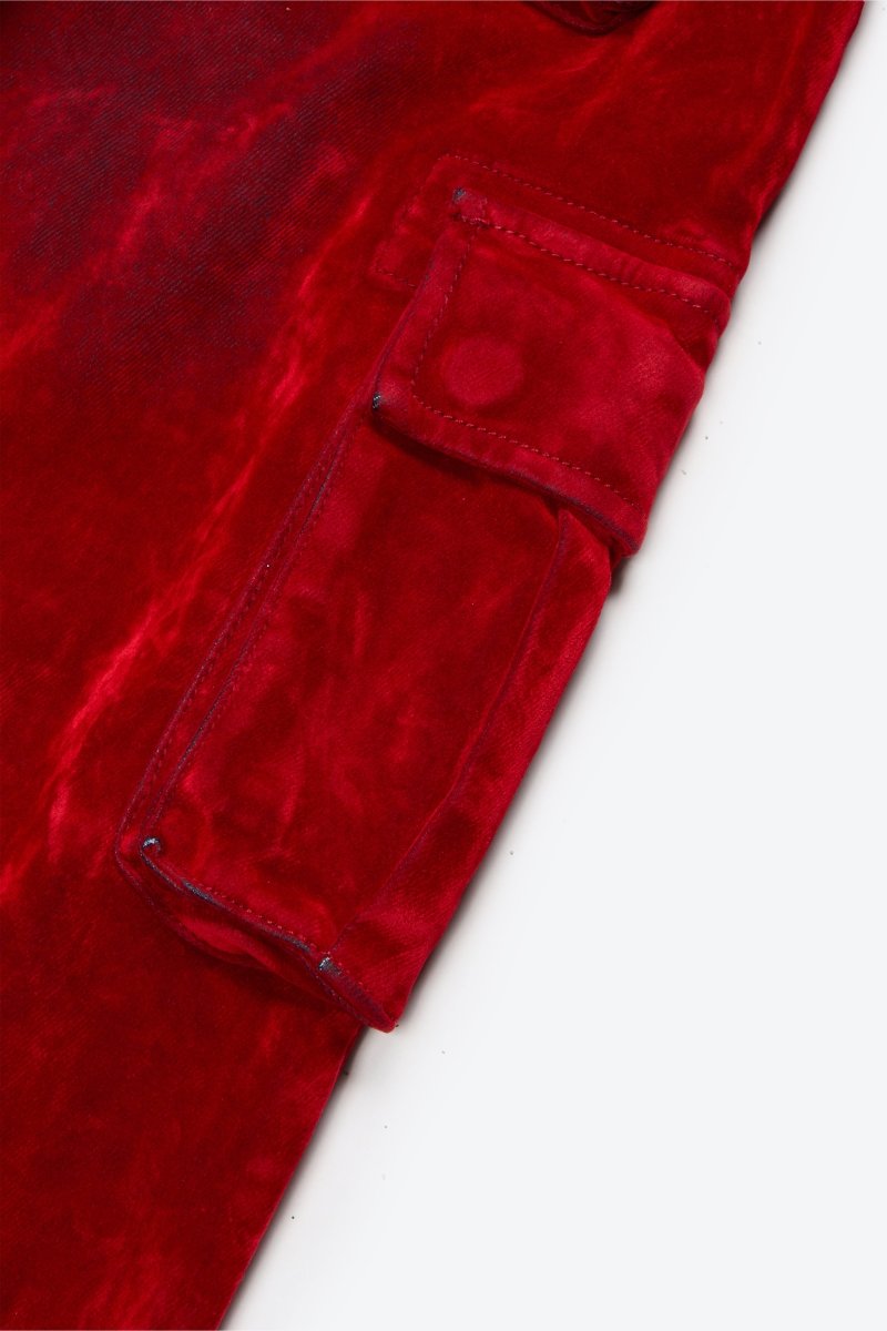 "LUXE" RED SUEDE SKINNY JEAN