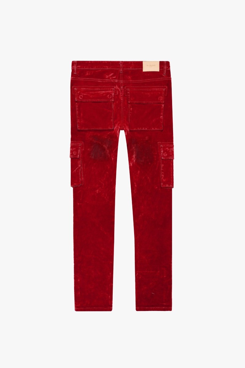 "LUXE" SUEDE SKINNY JEAN RED - Valabasas