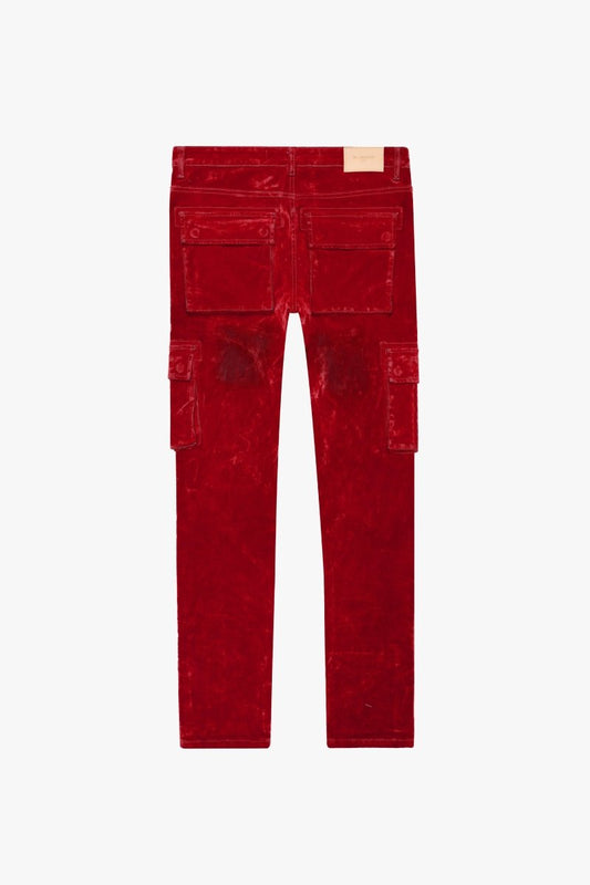 "LUXE" SUEDE SKINNY JEAN RED - Valabasas