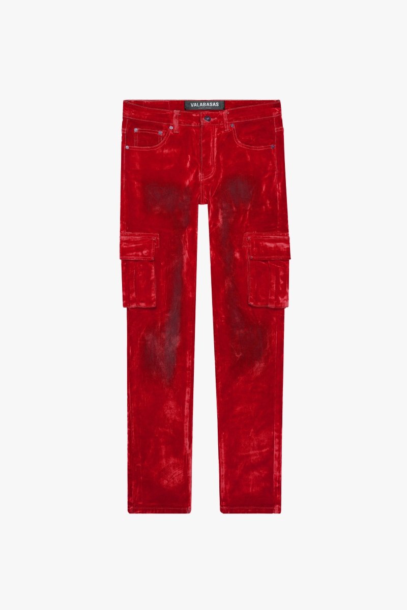 "LUXE" SUEDE SKINNY JEAN RED - Valabasas