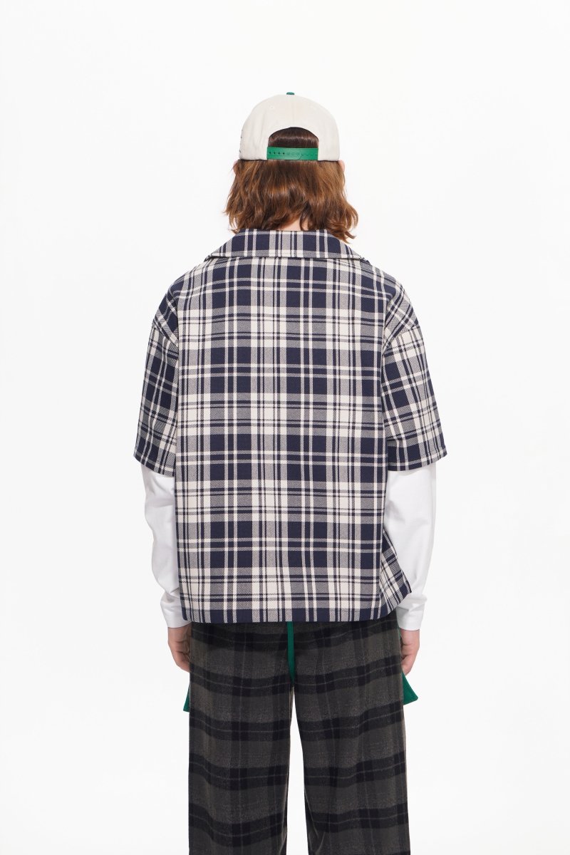 Luz Plaid Button Down – Blue / White (Cotton Blend) - Valabasas