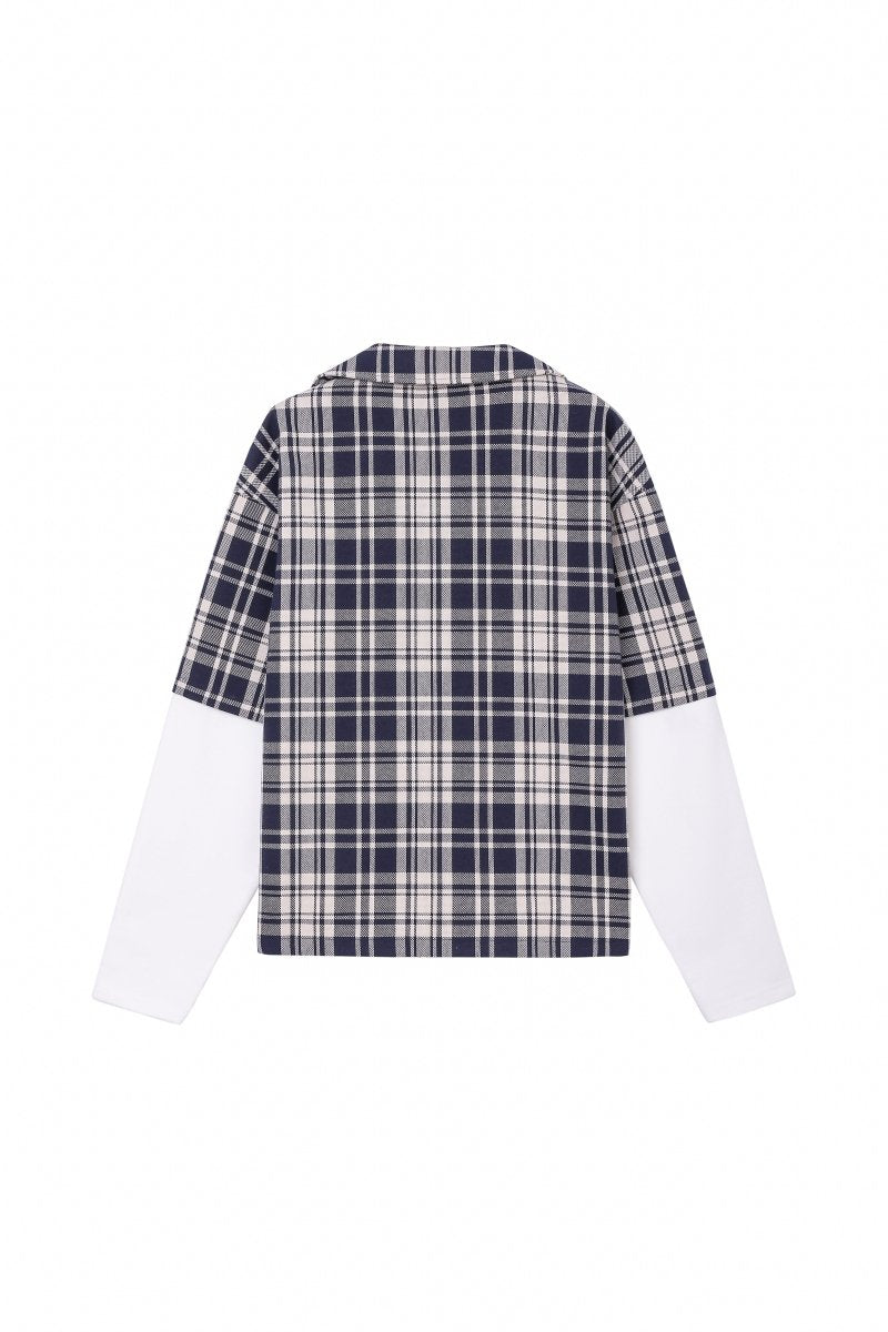 Luz Plaid Button Down – Blue / White (Cotton Blend) - Valabasas