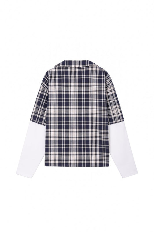 Luz Plaid Button Down – Blue / White (Cotton Blend) - Valabasas