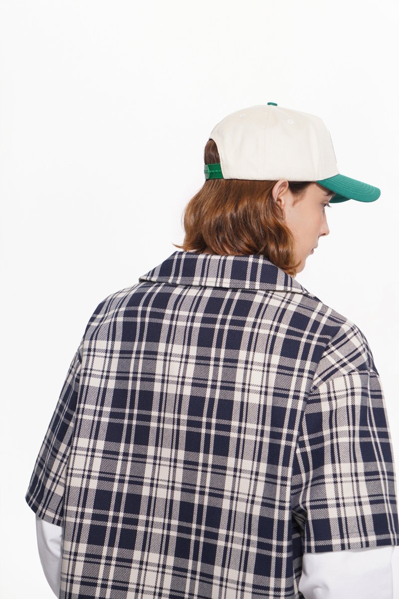 Luz Plaid Button Down – Blue / White (Cotton Blend) - Valabasas