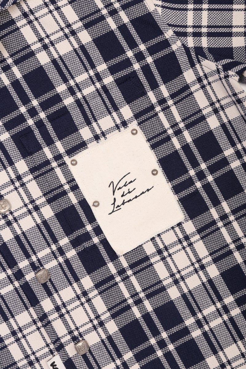 Luz Plaid Button Down – Blue / White (Cotton Blend) - Valabasas