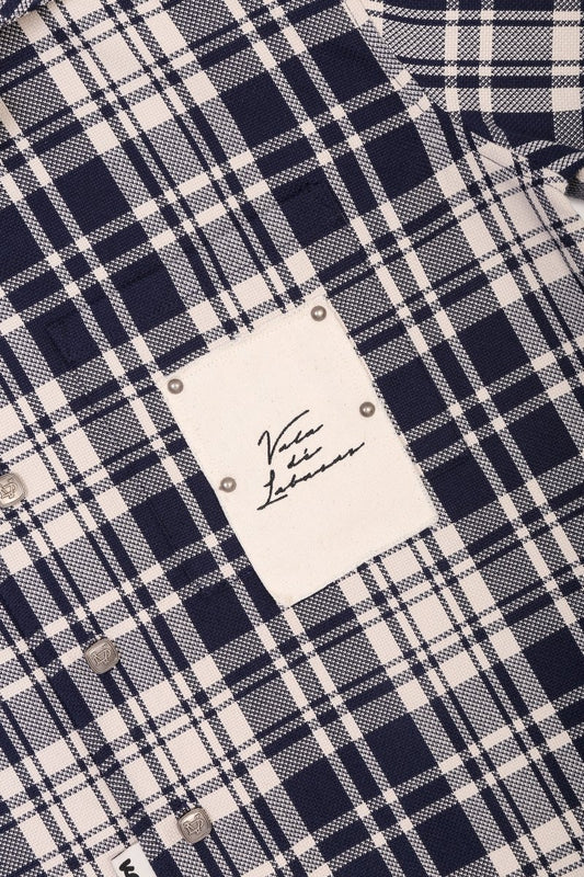 Luz Plaid Button Down – Blue / White (Cotton Blend) - Valabasas