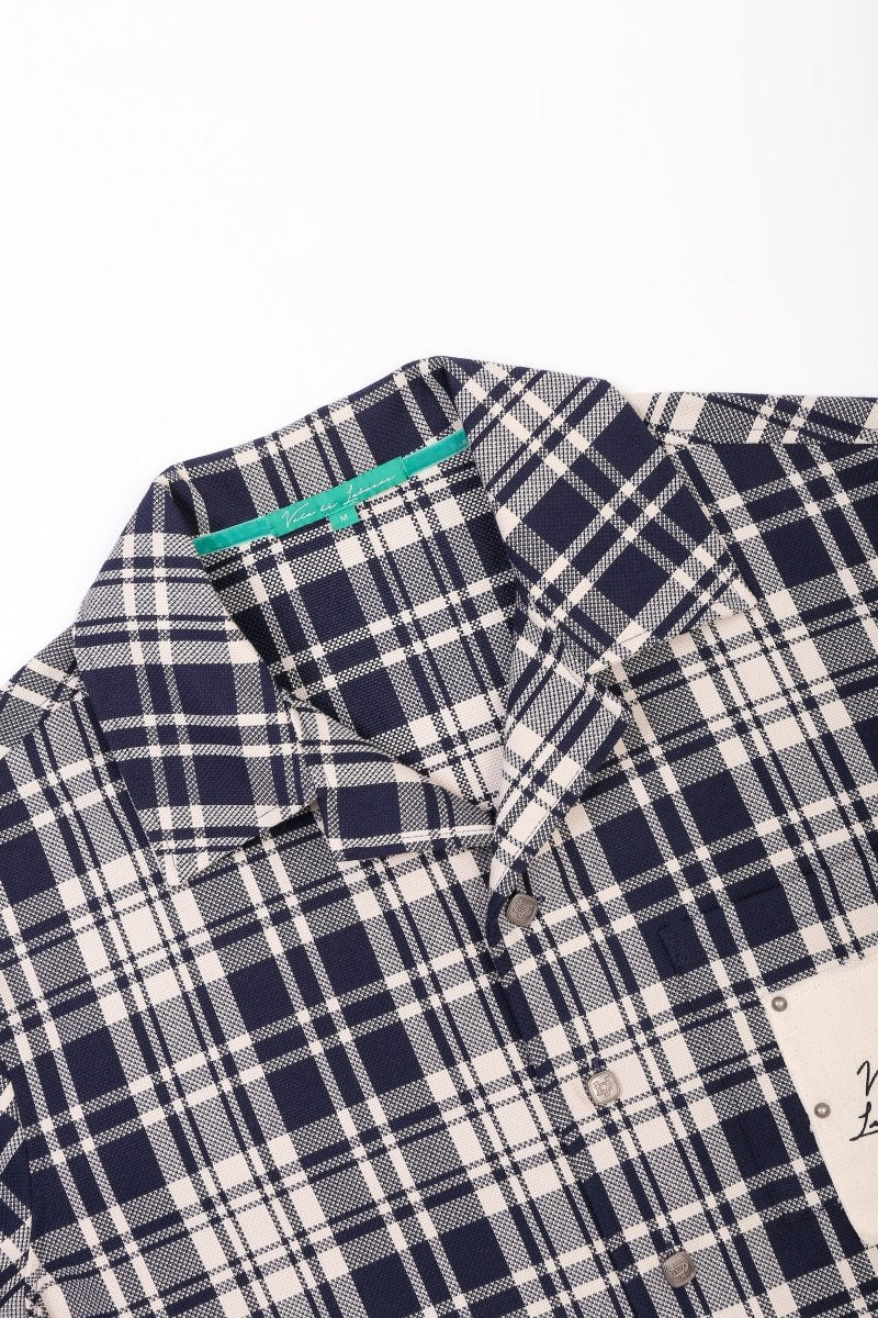 Luz Plaid Button Down – Blue / White (Cotton Blend) - Valabasas