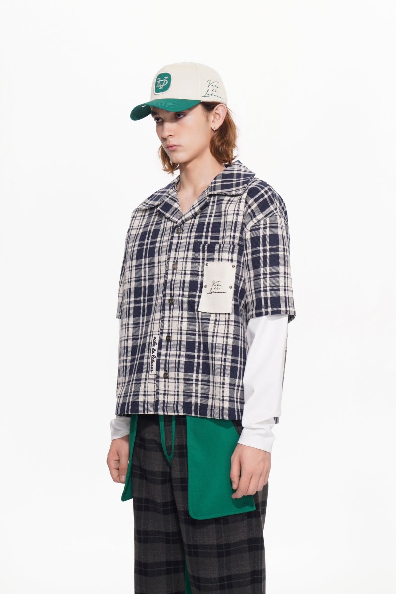 Luz Plaid Button Down – Blue / White (Cotton Blend) - Valabasas