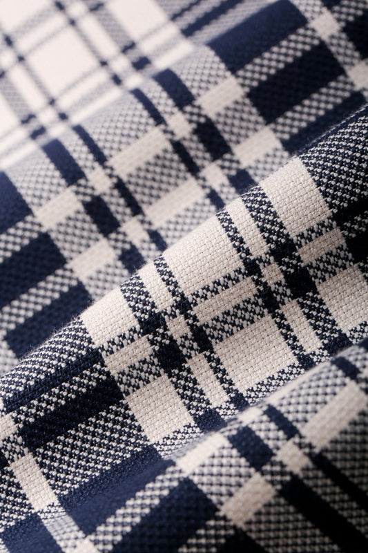 Luz Plaid Button Down – Blue / White (Cotton Blend) - Valabasas