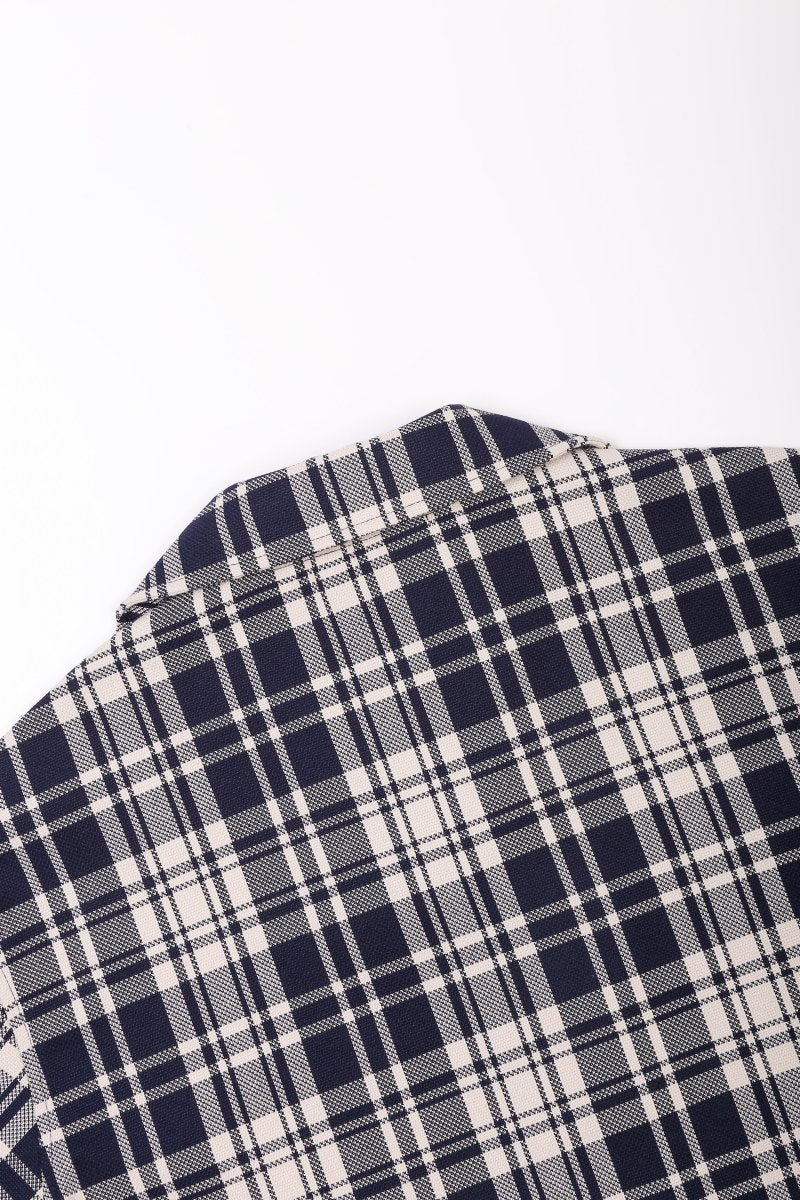 Luz Plaid Button Down – Blue / White (Cotton Blend) - Valabasas