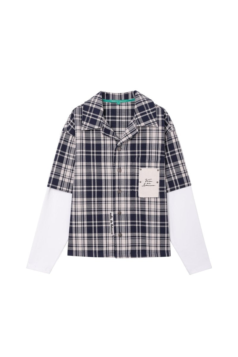 Luz Plaid Button Down – Blue / White (Cotton Blend) - Valabasas