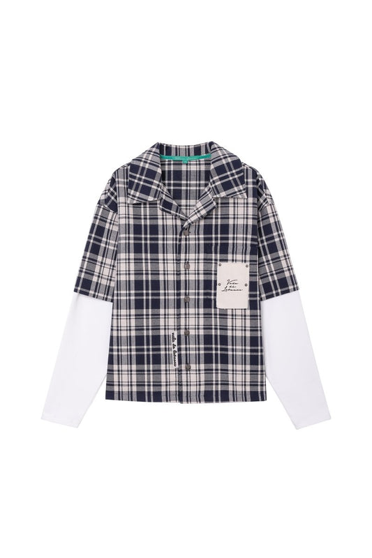 Luz Plaid Button Down – Blue / White (Cotton Blend) - Valabasas