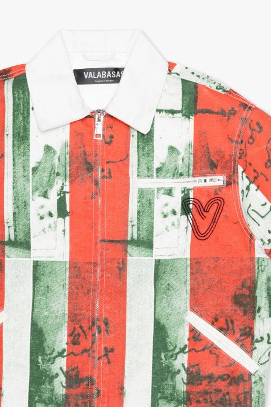 "MASSARI" BUTTON DOWN GREEN MULTI - Valabasas