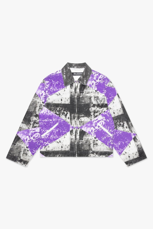 "MASSARI" BUTTON DOWN PURPLE MULTI - Valabasas