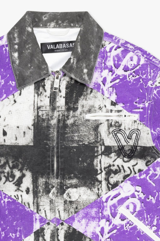 "MASSARI" BUTTON DOWN PURPLE MULTI - Valabasas