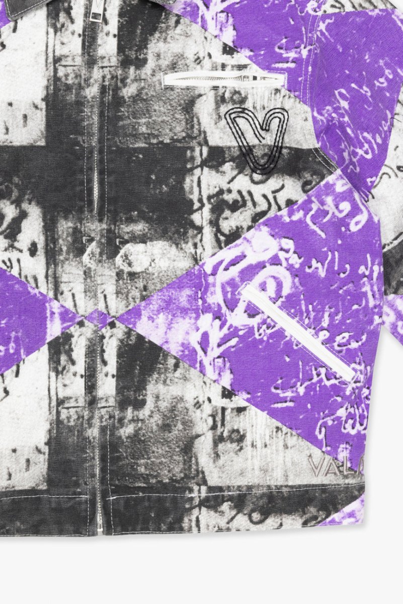 "MASSARI" BUTTON DOWN PURPLE MULTI - Valabasas