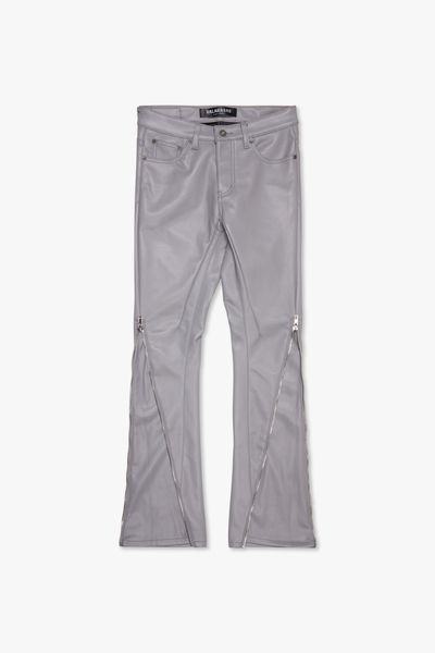"MERDALI" LEATHER Func SKINNY & STACKED DENIM GREY - Valabasas
