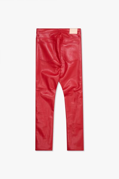 "MERDALI" RED LEATHER SKINNY PANTS RED LEATHER