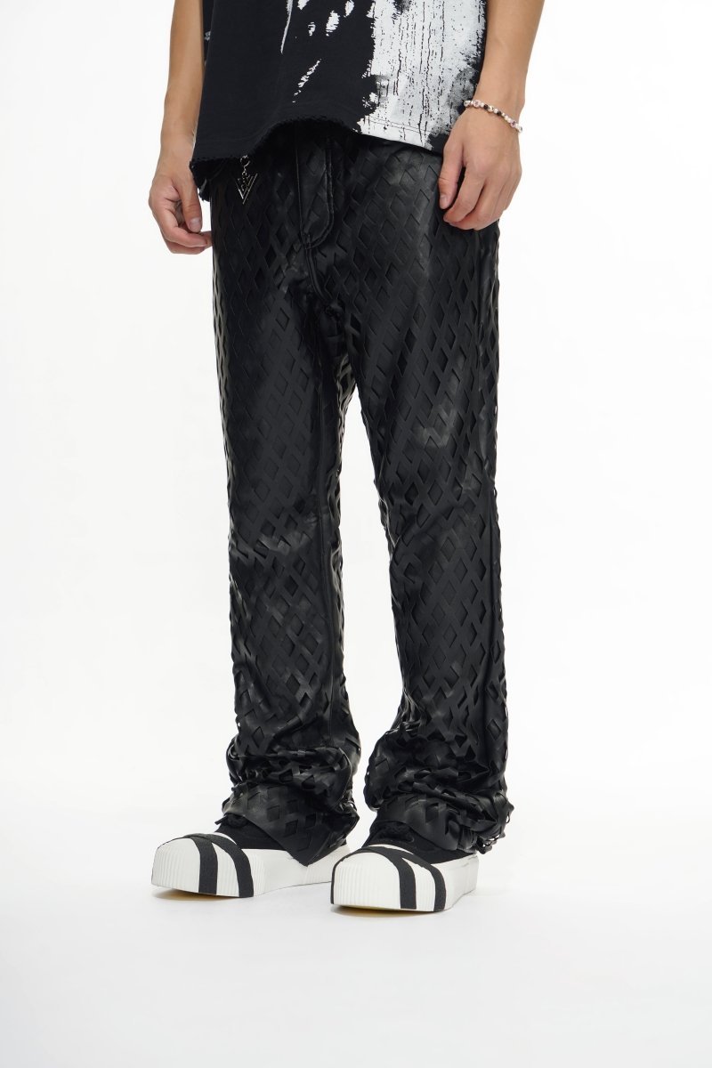 Mesh Black Vegan Leather Pants - Valabasas