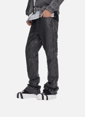 Mesh Grey Vegan Leather Pants