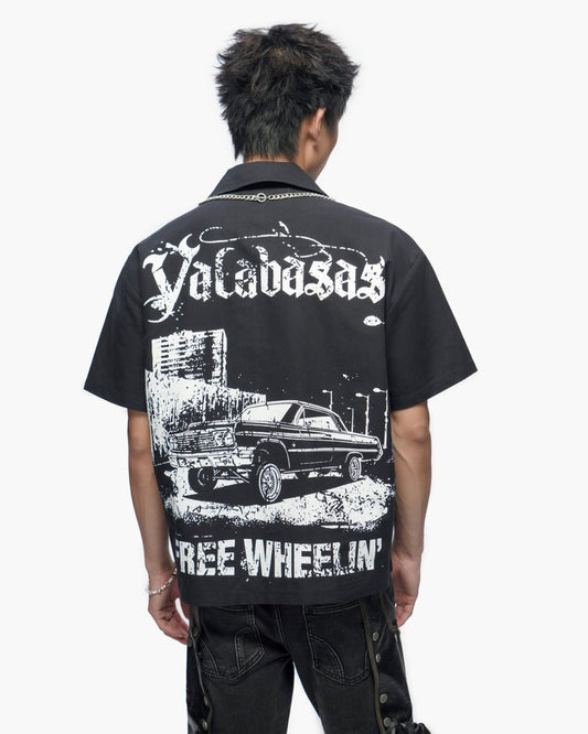 Midevil Black Layered Button Down - Valabasas