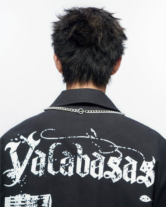 Midevil Black Layered Button Down - Valabasas