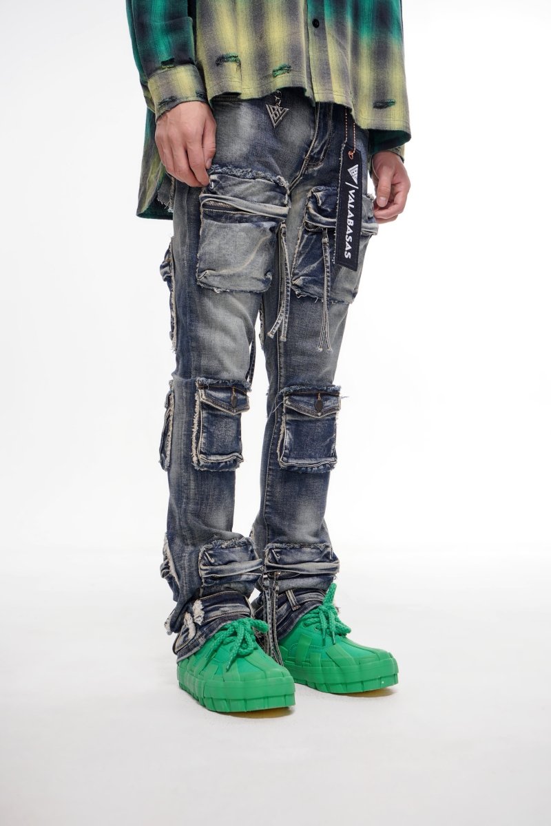 Mirage Blue Vintage Stacked Jeans - Valabasas