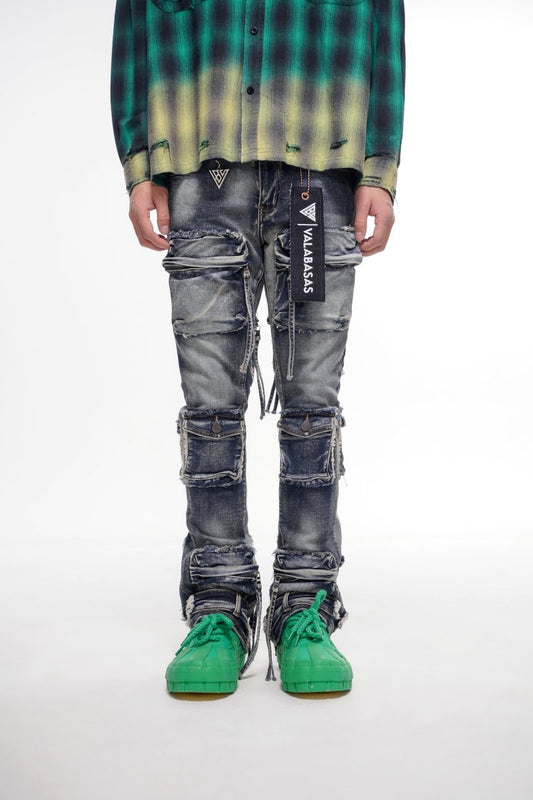 Mirage Blue Vintage Stacked Jeans - Valabasas