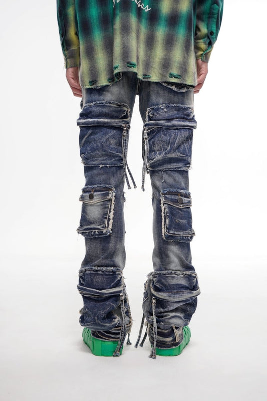 Mirage Blue Vintage Stacked Jeans - Valabasas
