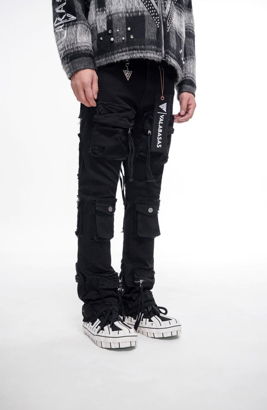 Mirage Jet Black Stacked Jeans - Valabasas