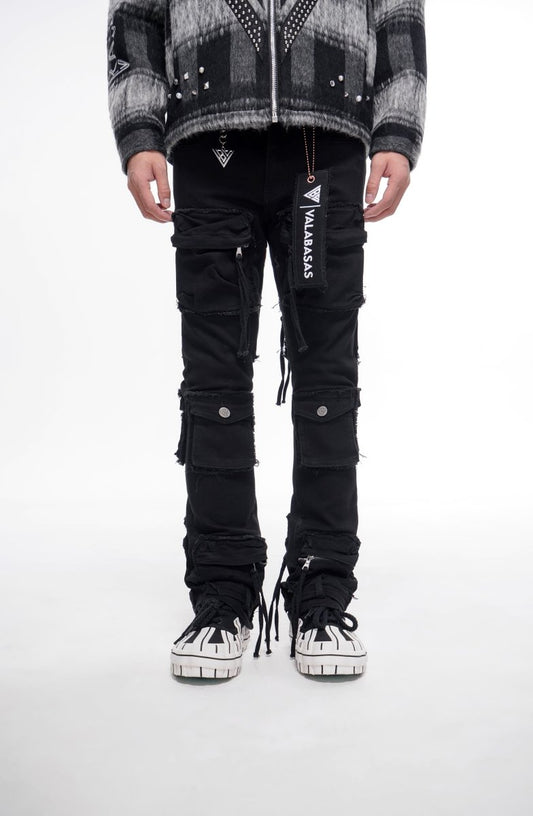 Mirage Jet Black Stacked Jeans - Valabasas