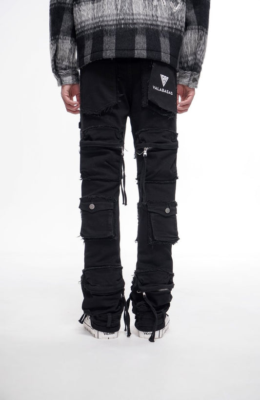 Mirage Jet Black Stacked Jeans - Valabasas