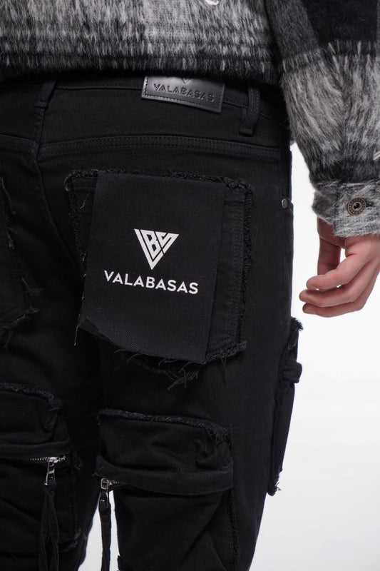Mirage Jet Black Stacked Jeans - Valabasas