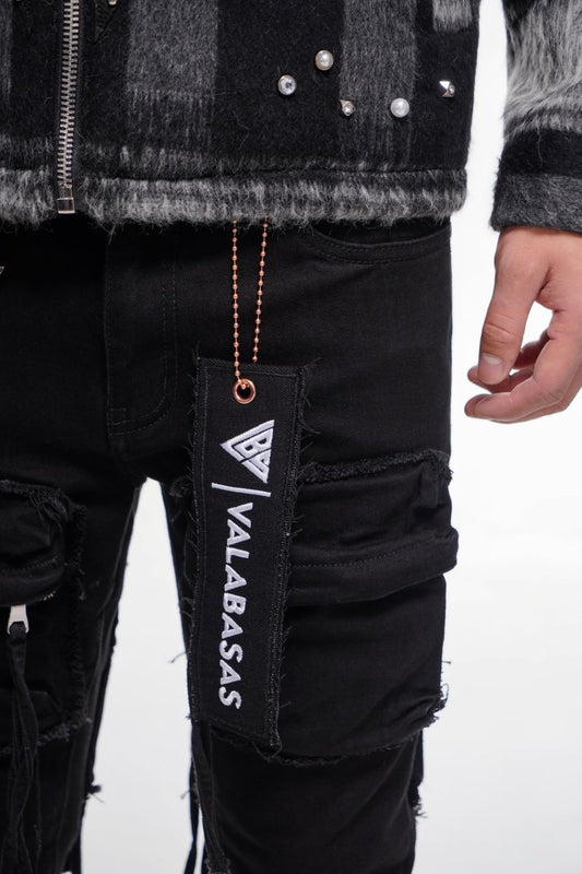 Mirage Jet Black Stacked Jeans - Valabasas