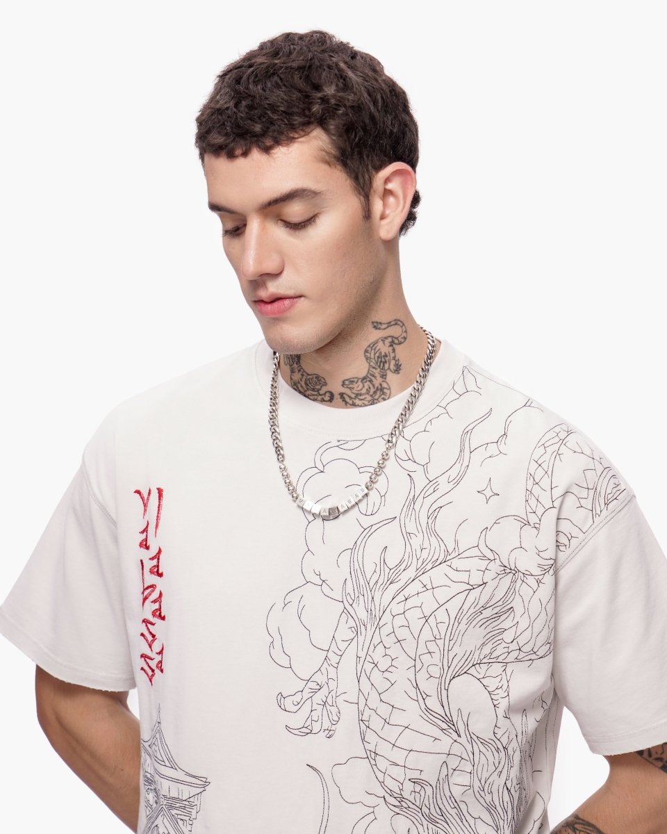 Mist Temple Tee Washed White - Valabasas