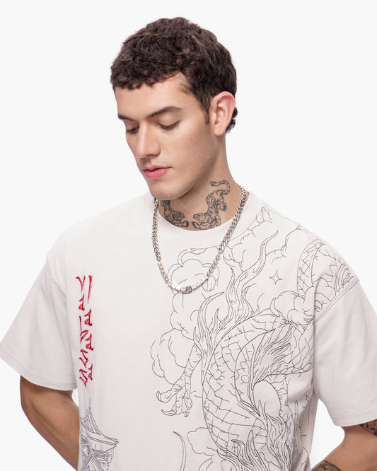 Mist Temple Tee Washed White - Valabasas