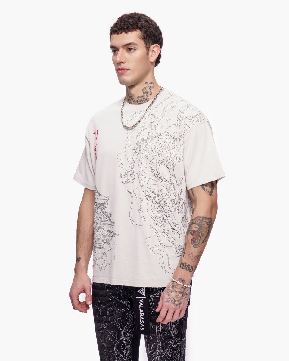 Mist Temple Tee Washed White - Valabasas