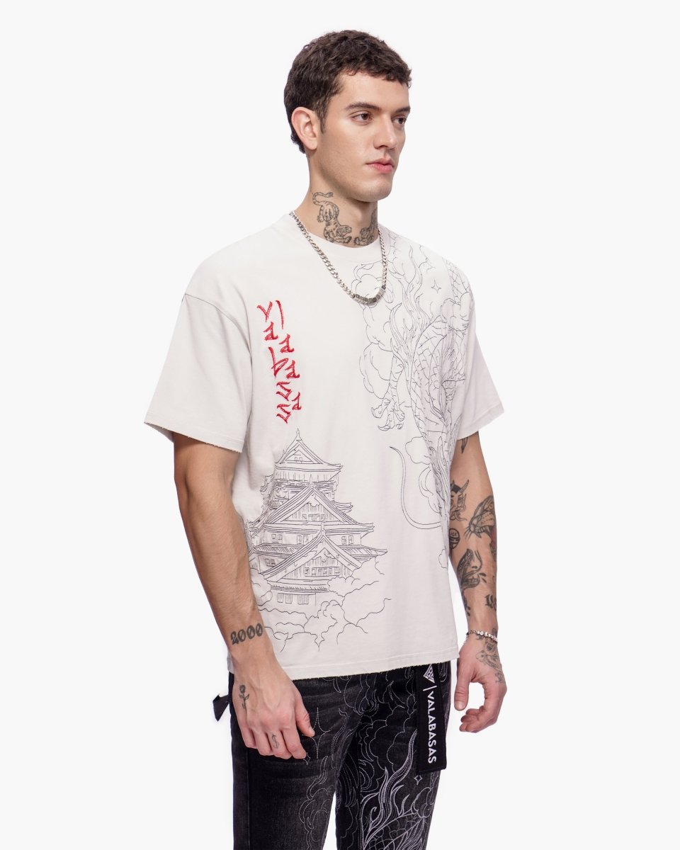 Mist Temple Tee Washed White - Valabasas